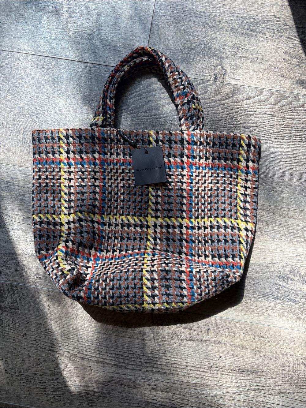 Multicolor Houndstooth Fall Tote